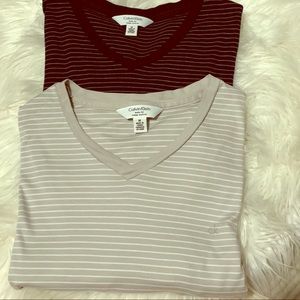 CK T-shirt black/gray/white strp short sleeve duo